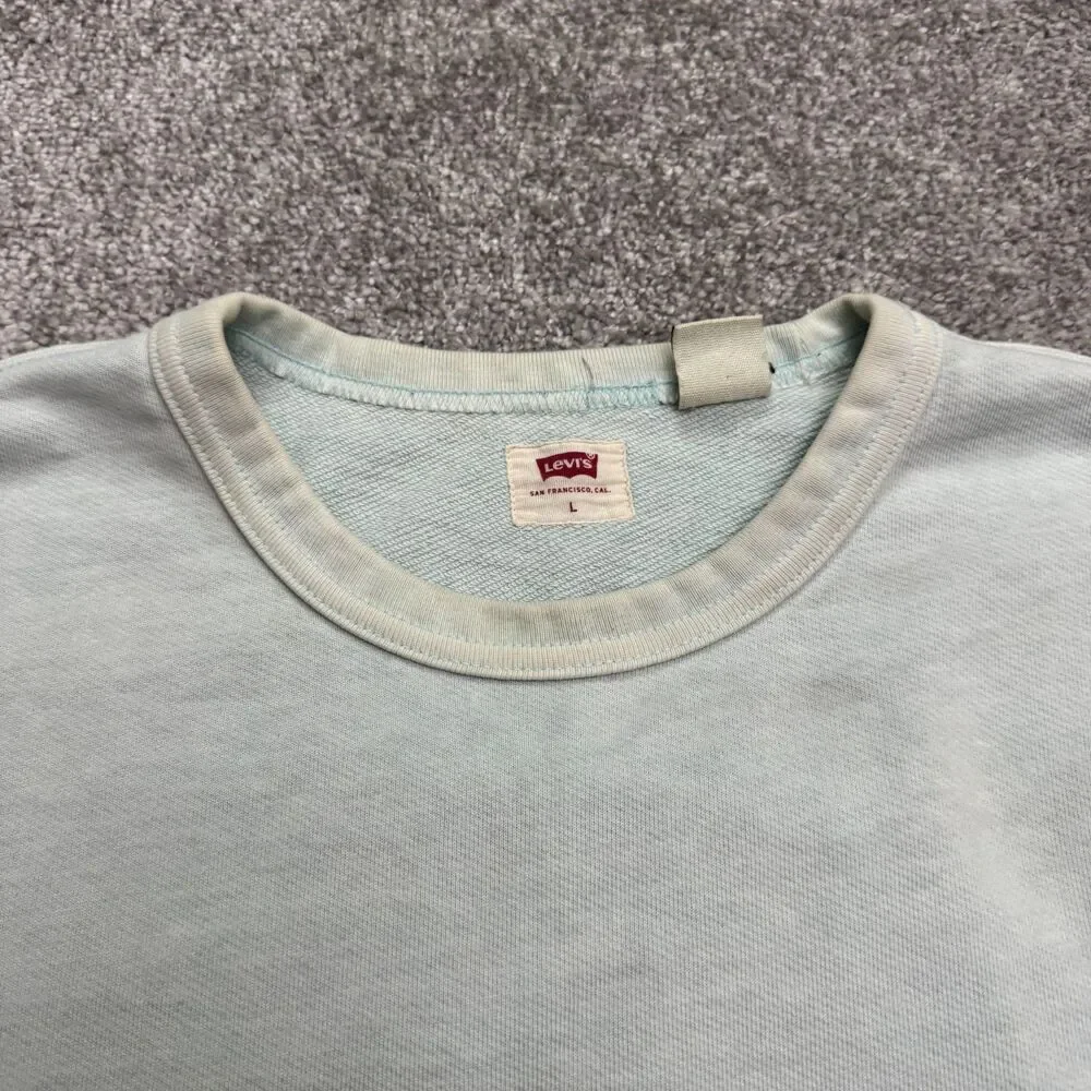 Levi's California Graphic Crew Neck Pullover Sweatshirt Mens Large Blue Cotton